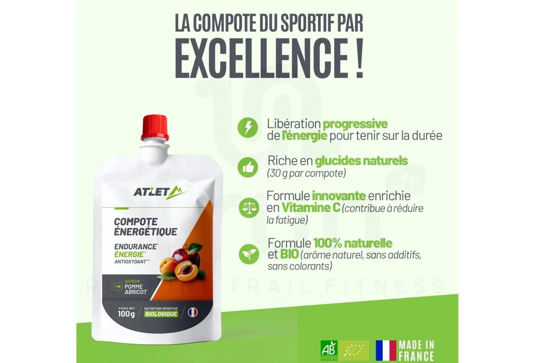 Atlet compota energética - manzana y albaricoque