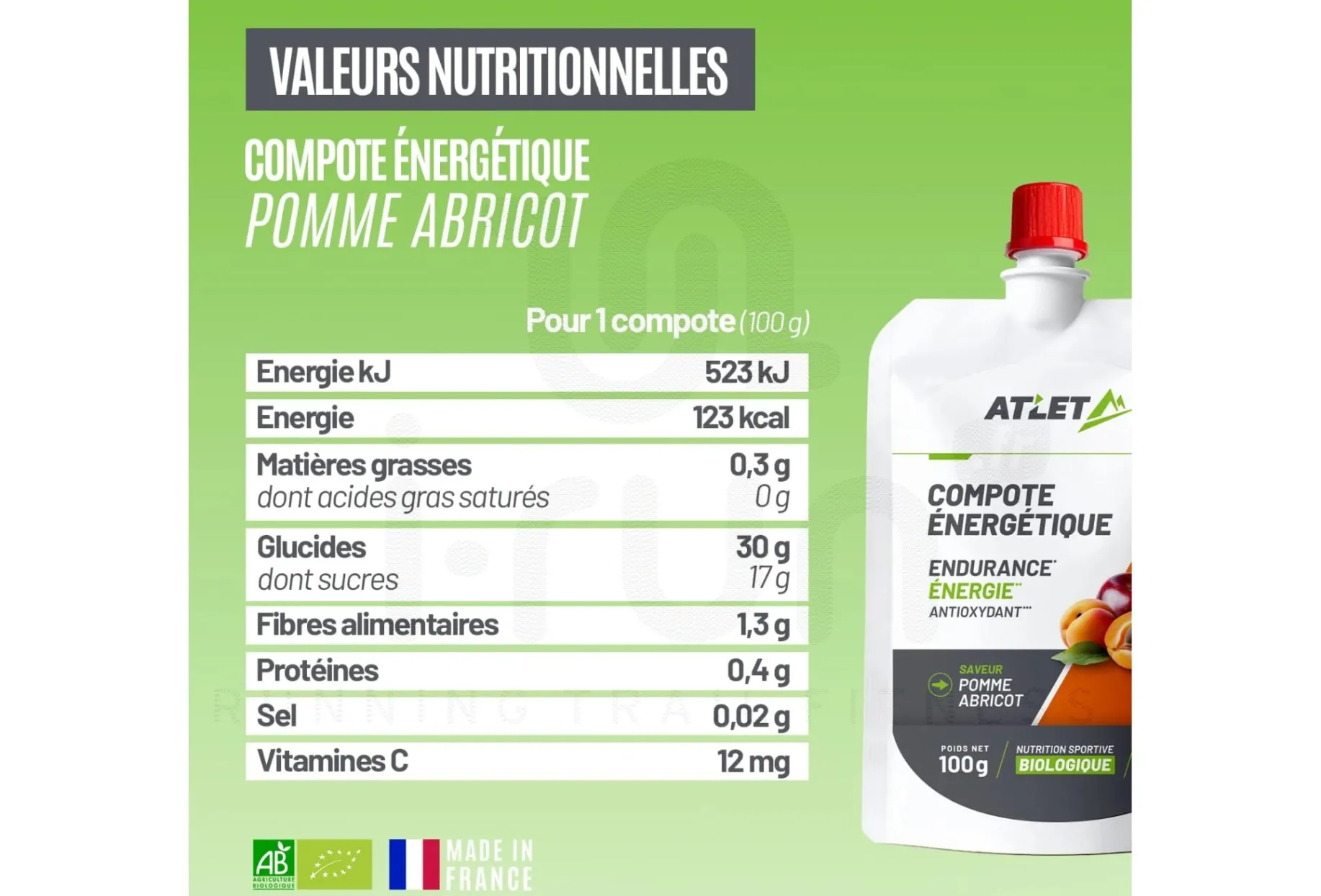 Atlet compota energética - manzana y albaricoque