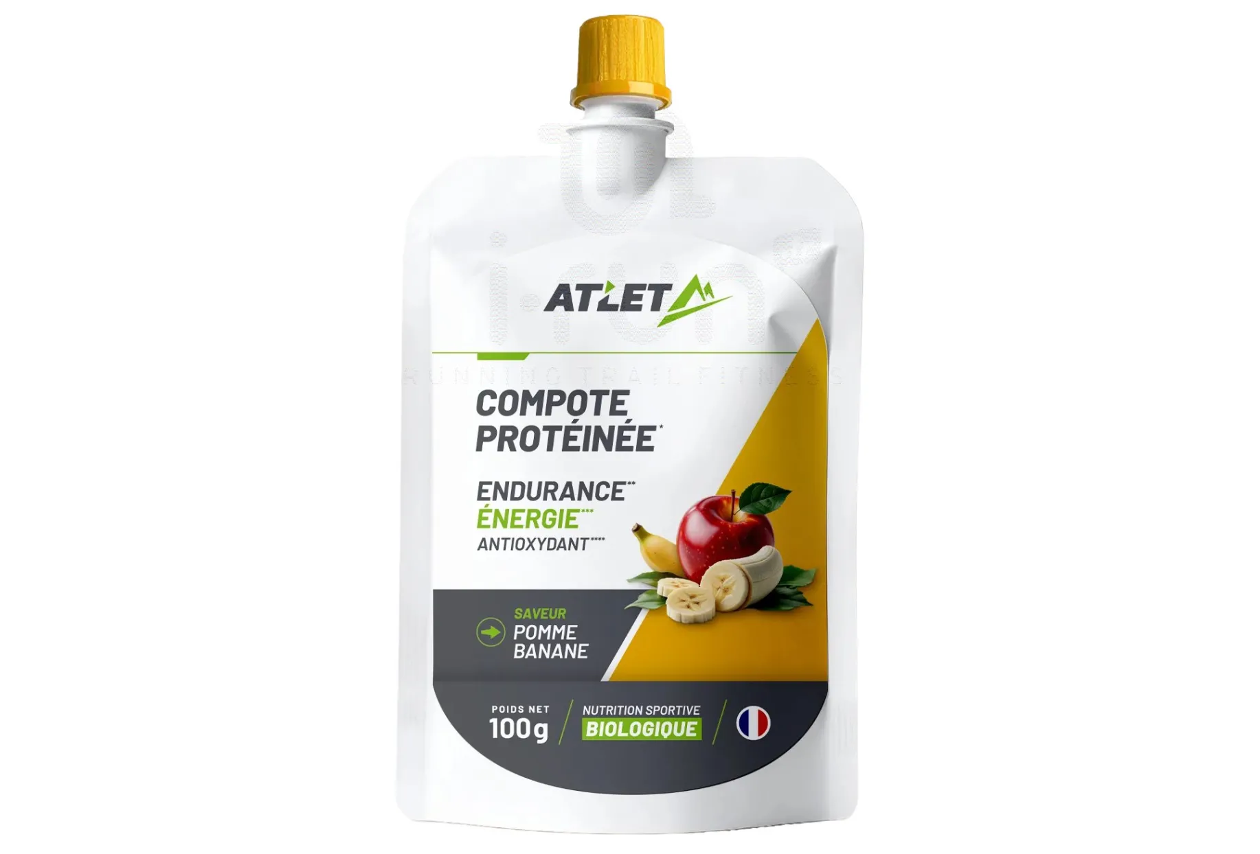 Atlet compota proteica bio manzana y plátano