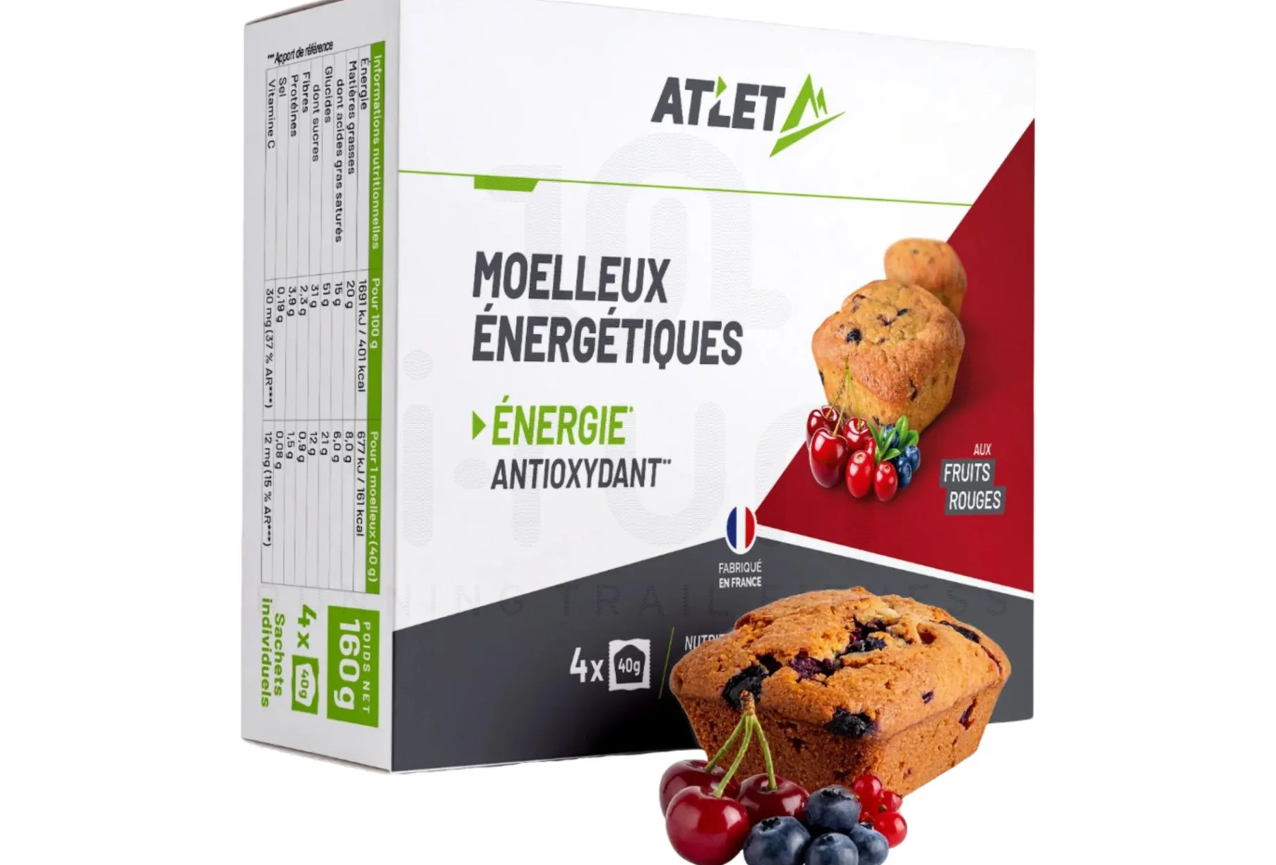 Atlet pack 4 magdalenas energéticas - Frutos rojos