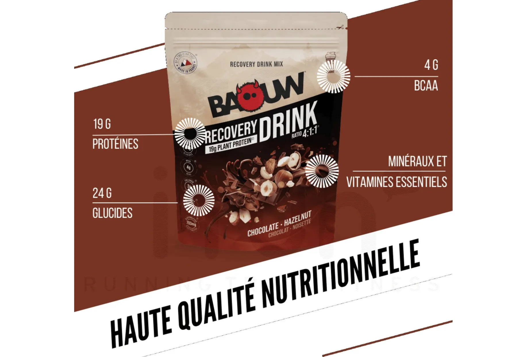 Baouw Bebida de Recuperación Chocolate - Avellana