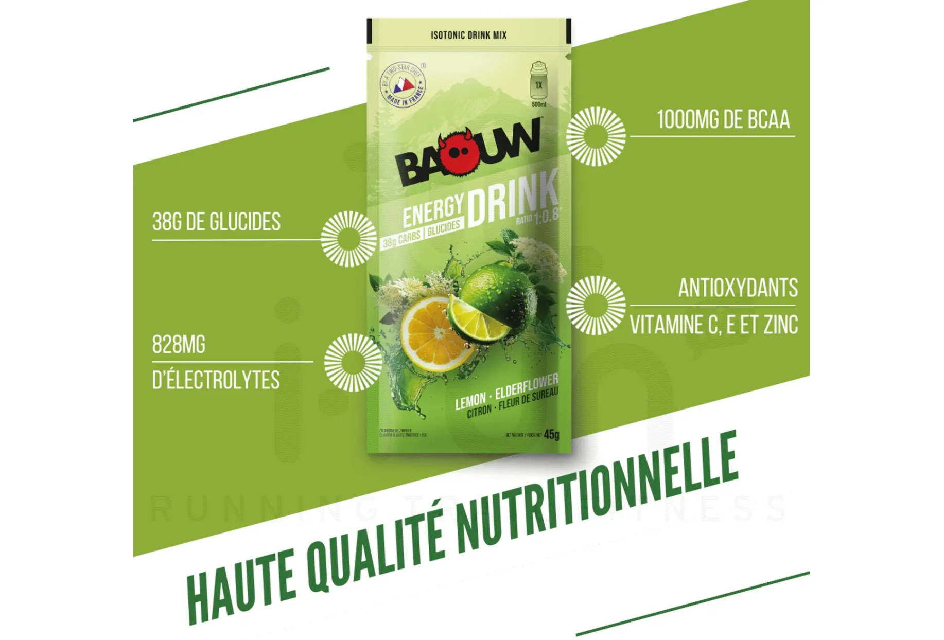 Baouw bebida isotónica Baouw Limón - flor de saúco 45 g