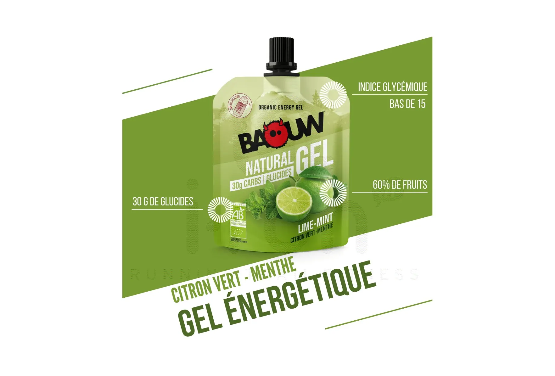 Baouw gel energético bio Baouw Lima - Menta