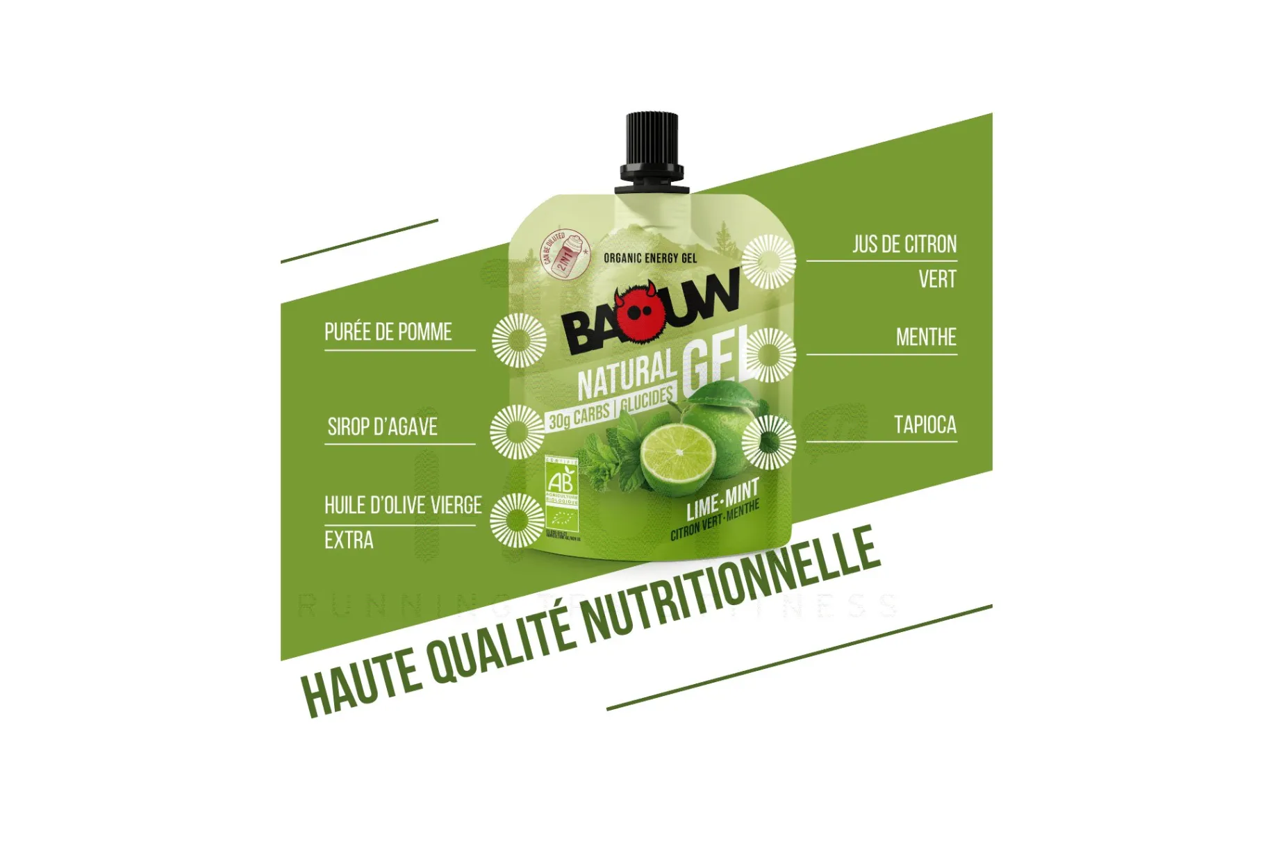 Baouw gel energético bio Baouw Lima - Menta