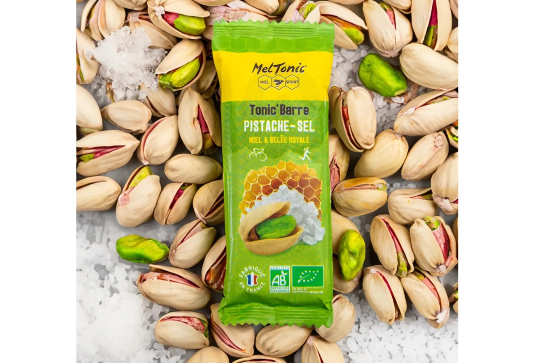 MelTonic Barrita energética de cereales BIO-Pistacho y Flor de sal