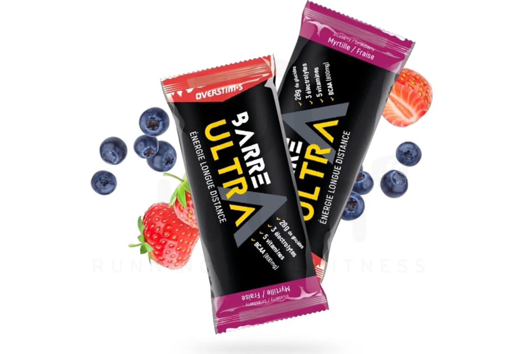 OVERSTIMS Barrita energética Ultra - banana y chocolate Arándano y fresa