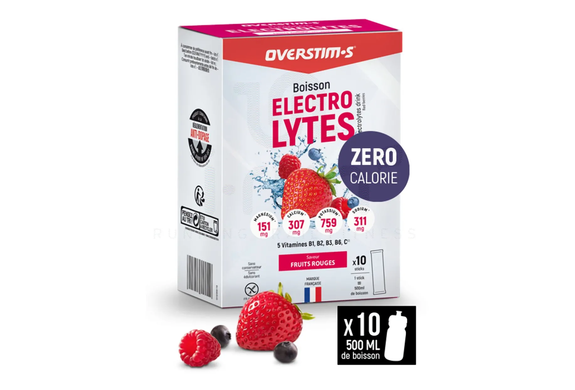 OVERSTIMS bebida de electrolitos 80 g - lima limón - Frutos rojos
