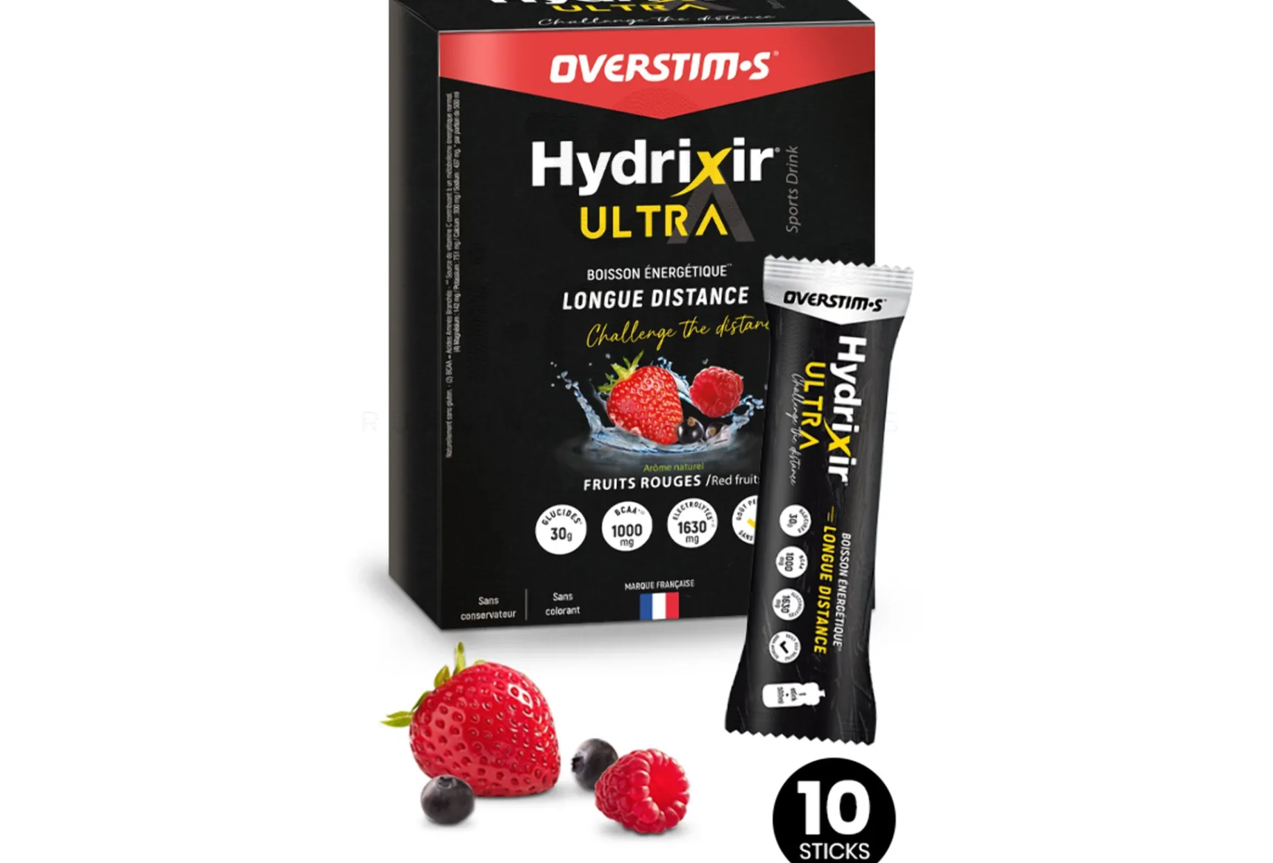 OVERSTIMS bebida energética Hydrixir Ultra Frutos rojos - 10 sobres